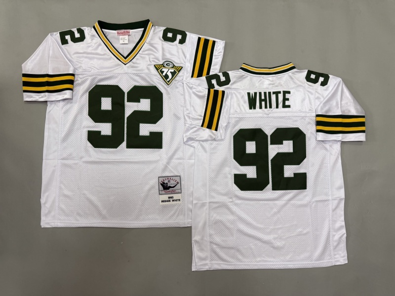 Men 2025 Green Bay Packers #92 White white Throwback Limited NFL Jersey style 001->green bay packers->NFL Jersey